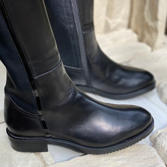 Сапоги Donna Soft черные кожаные евромех - фото 11, 