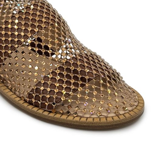 Сандалии FRUIT коричневые кожаные с сеточкой со стразами - фото 6, 9180 FR MORO