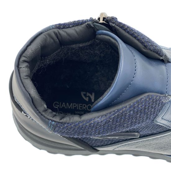 Кроссовки Giampieronicola синие кожаные утеплитель - шерсть - фото 7, 
