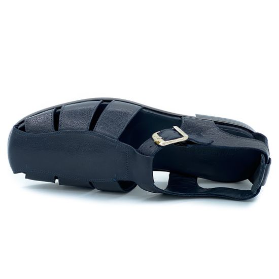 Сандалии Giampieronicola темно-синие кожаные - фото 5, 