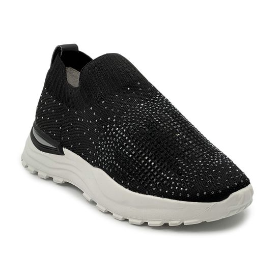 Кроссовки Francesco V черные текстильные со стразами - фото 2, T129 FV NERO