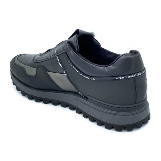 Кроссовки Giampieronicola черные кожаные Байка - фото 3, 