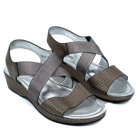 Босоножки Marzetti бронзовые кожаные - фото 7, 