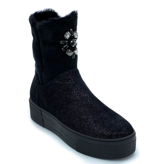 Ботинки Ilasio Renzoni черные замшевые МЕХ - фото 2, 