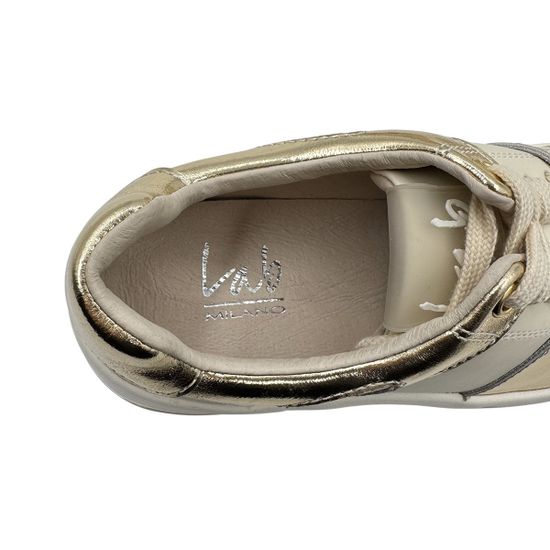 Кроссовки Lab Milano белые/золотистые кожаные - фото 8, M400 LAB BIANCO