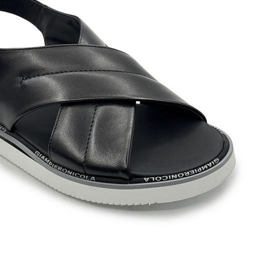 Сандалии GIAMPIERONICOLA черные кожаные - фото 6, A5775 GPN