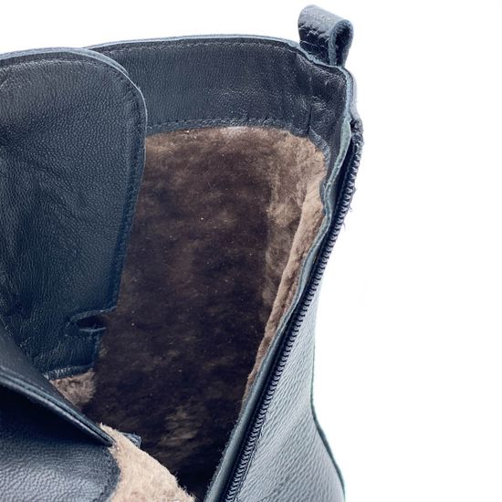 Ботинки Cover черные кожаные Мех - фото 6, 