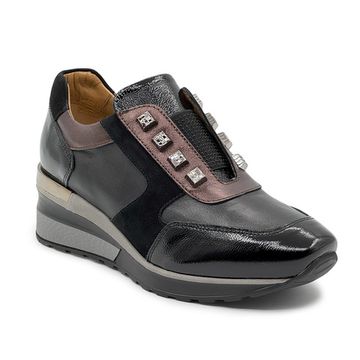 Сникеры Donna Soft черные/коричневые замша/наплак демисезонные - фото 2, DS1617 DS MORO