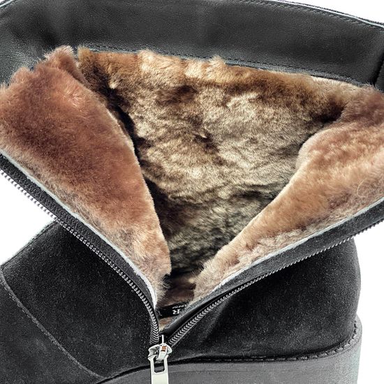 Ботинки Cover черные замшевые МЕХ - фото 6, 