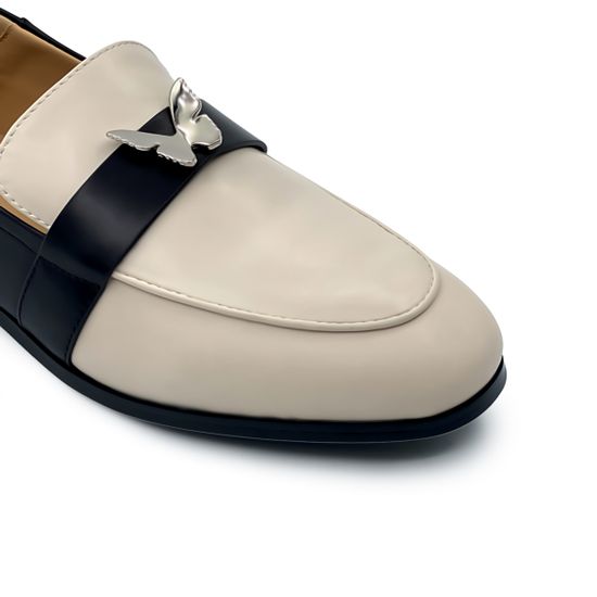 Лоферы TUFFONI кожаные бело-черные - фото 6, 1024011LL TUF BIANCO