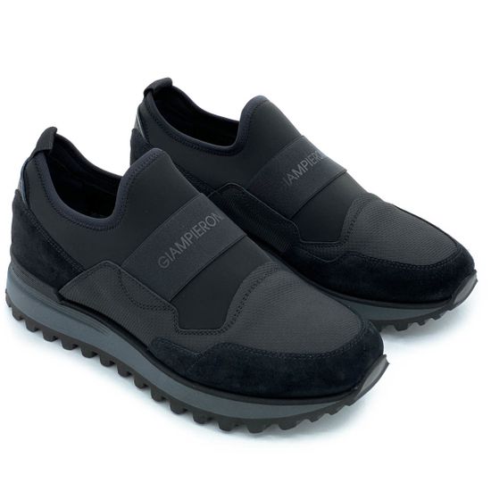 Кроссовки Giampieronicola черные демисезонные комбинация замши и текстиля - фото 7, 