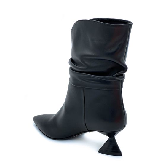 Ботильоны Tiffi черные кожаные демисезонные - фото 3, 