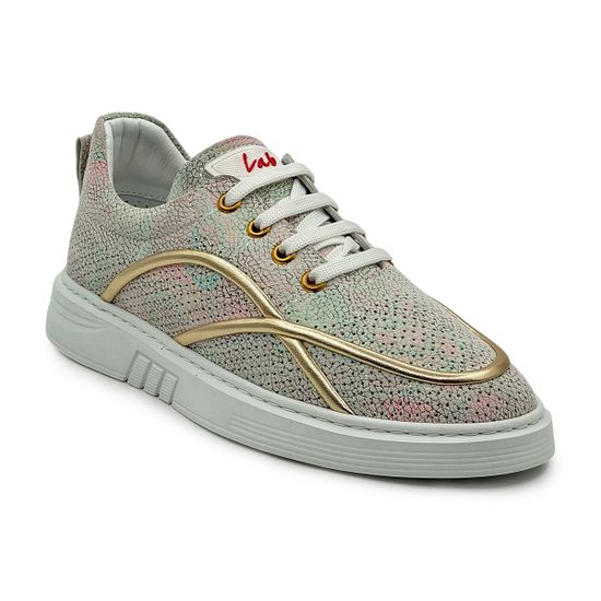 Кеды LAB MILANO мультиколор перфорированные кожаные - фото 2, 2406037 LAB MULT