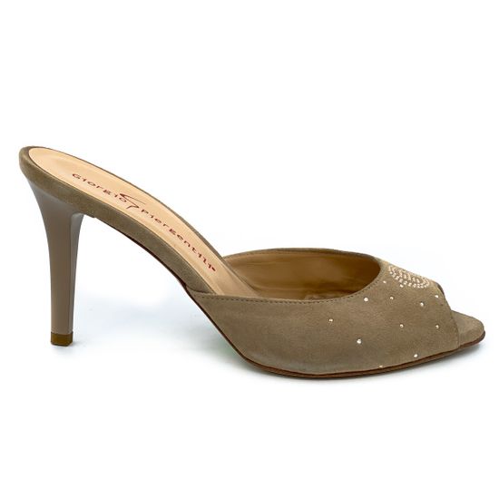 Сабо Giorgio Piergentili бежевые замшевые - фото 1, 