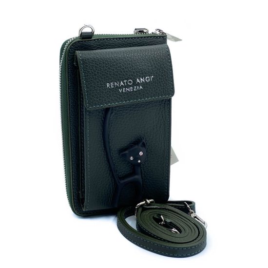 Кошелек-сумка Renato Angi зеленый кожаный - фото 2, 
