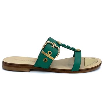 Шлепанцы Loretta Pettinari зеленые кожаные - фото 1, 4736 LP VERDE