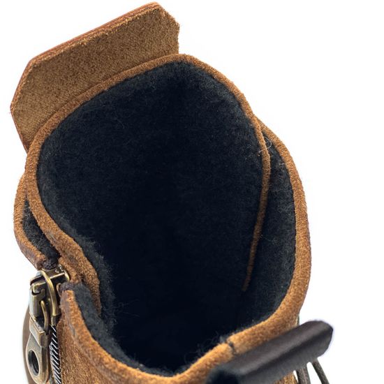 Ботинки Mimmu коричневые замшевые Байка - фото 7, F227K1 MIM FOX