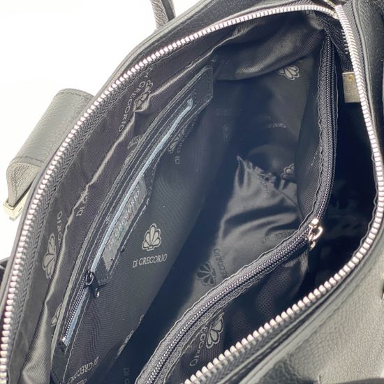 Сумка Di Gregorio черная кожаная - фото 6, 