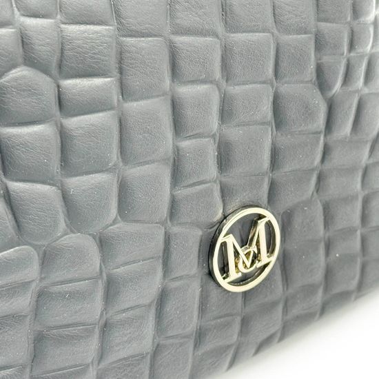 Сумка MOT CLE черная кожаная с &quot;серебряной&quot; фурнитурой - фото 5, COFFA MOT NERO COCCO SILVER