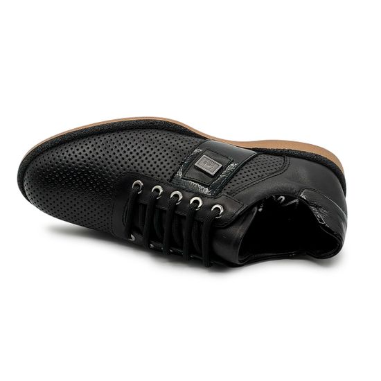 Полуботинки LAB MILANO черные кожаные перфорированные - фото 5, 009LAB1928 LAB NERO