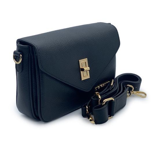 Сумка кросс-боди Di Gregorio черная кожаная - фото 2, 8889 DG NERO