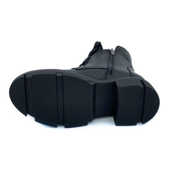 Ботинки Cover черные кожаные МЕХ - фото 4, 