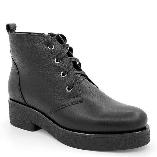 Ботинки Cover черные кожаные МЕХ - фото 2, 5102-2 COV