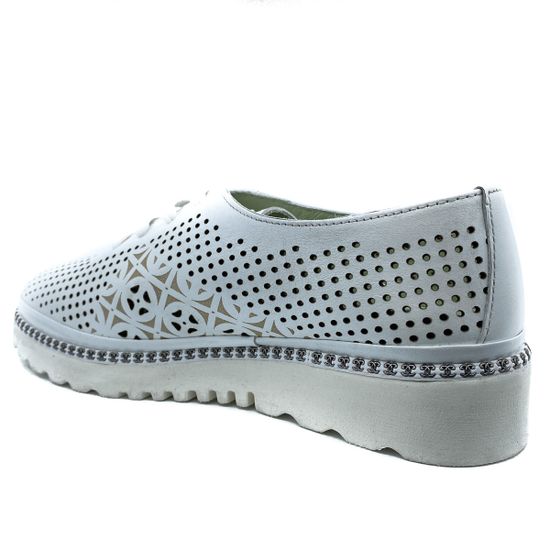 Полуботинки женские Lab Milano перфорированная белая кожа - фото 3, A21282-2 LAB