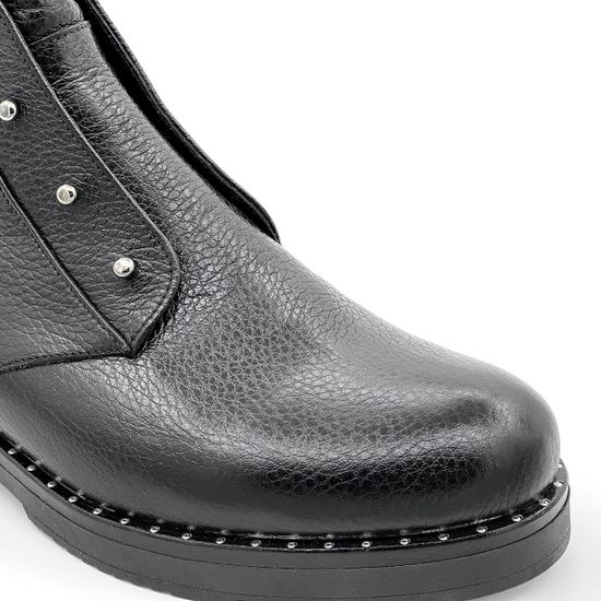 Ботинки Cover черные кожаные МЕХ - фото 7, 