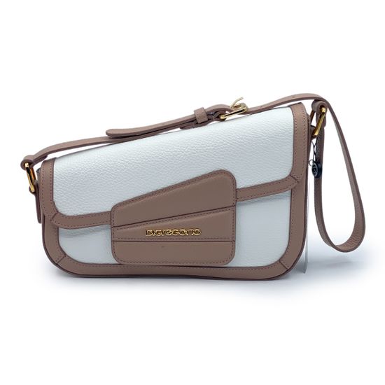 2186 DСумка Di Gregorio кожаная белая/розовая - фото 1, 2186 DG BIANCO CIPRIA