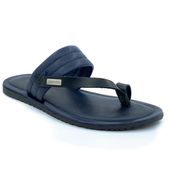 Вьетнамки Emozioni синие кожаные - фото 2, 