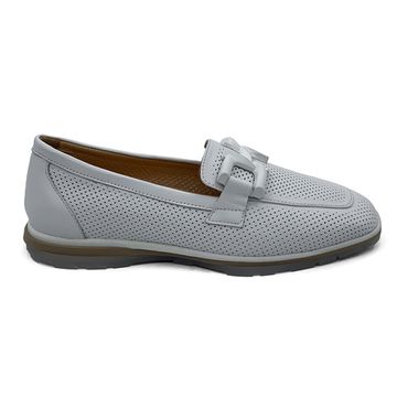 Лоферы CV COVER белые кожаные перфорированные - фото 1, 100-18 COV