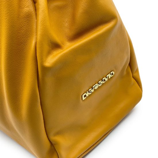 Сумка Di Gregorio желтая кожаная - фото 4, 3696 DG GIRASOLE MORO