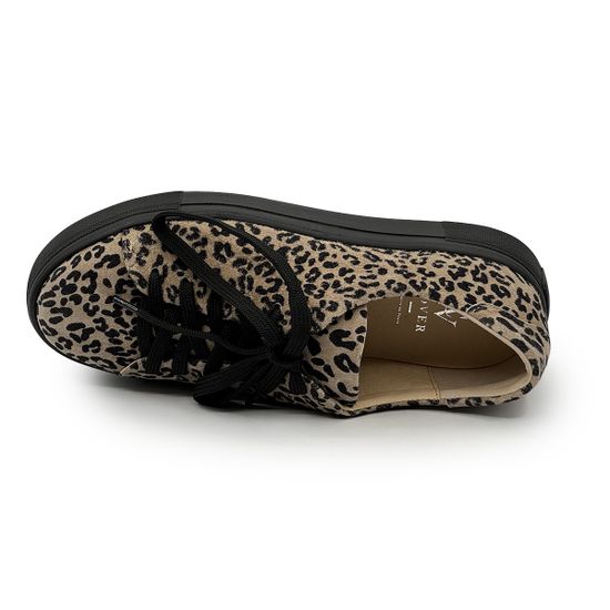 Кеды CV COVER бежевые замшевые принт &quot;леопард&quot; - фото 5, 