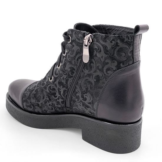 Ботинки Cover черные замшево-кожаные МЕХ с лазерной обработкой - фото 3, 