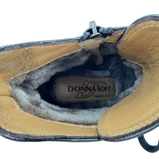 Ботинки Donna Soft коричневые лакированные на меху - фото 8, DS2207M DS PEPPER