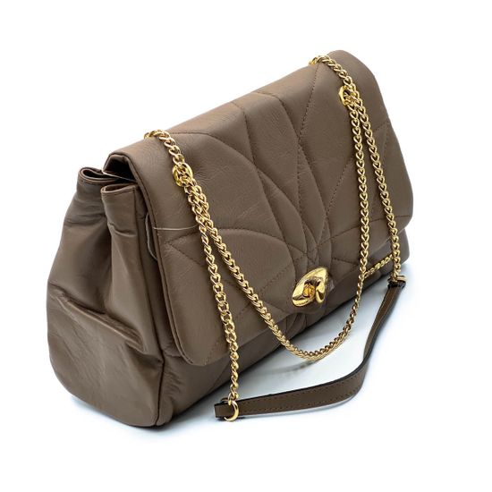 Сумка Di Gregorio бежевая кожаная - фото 2, 8847 DG TAUPE