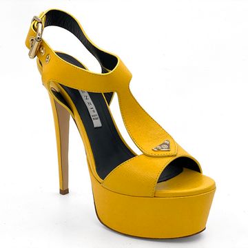 Босоножки Renzi кожаные желтые на платформе - фото 2, 522901A RZ