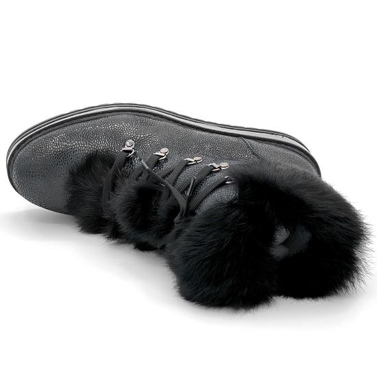 Ботинки Marzetti черные замшевые МЕХ с лазерной обработкой - фото 5, 