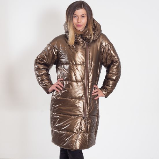 Пуховик VOLPI удлиненный золотого цвета - фото 6, 1105 VO