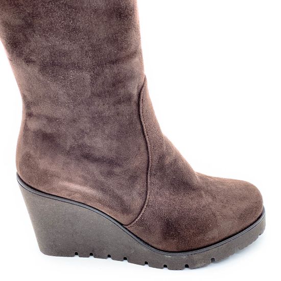 Сапоги Giorgio Piergentili коричневые замшевые МЕХ - фото 4, 374 GP