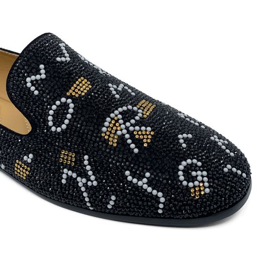 Слипоны Tuffoni кожаные черные с пайетками - фото 6, 