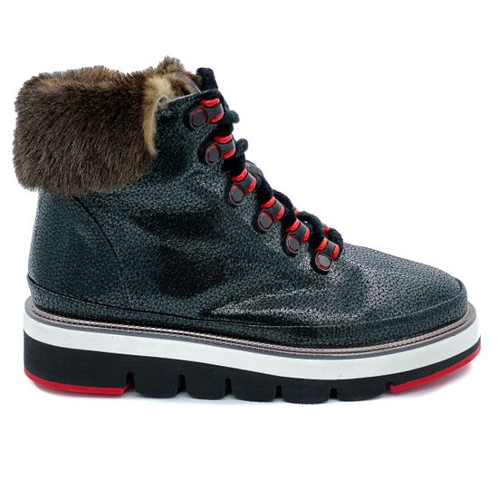 Ботинки женские Lab Milano черные на байке - фото 1, A21126 LAB