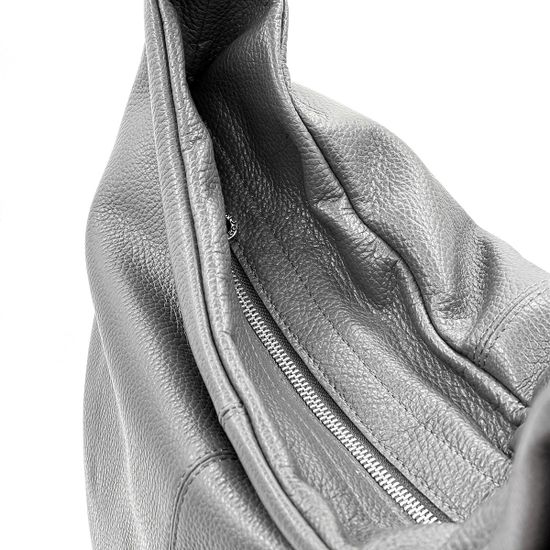 Сумка Di Gregorio серая кожаная - фото 4, 8787 DG GRIGIO