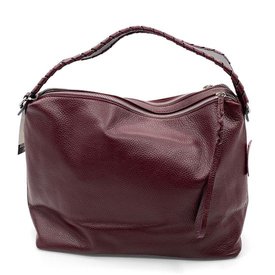 Сумка Di Gregorio бордовая кожаная - фото 4, 