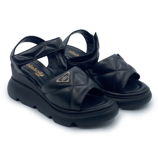 Босоножки NILA&amp;NILA черные кожаные - фото 7, ET1122 NIL NERO