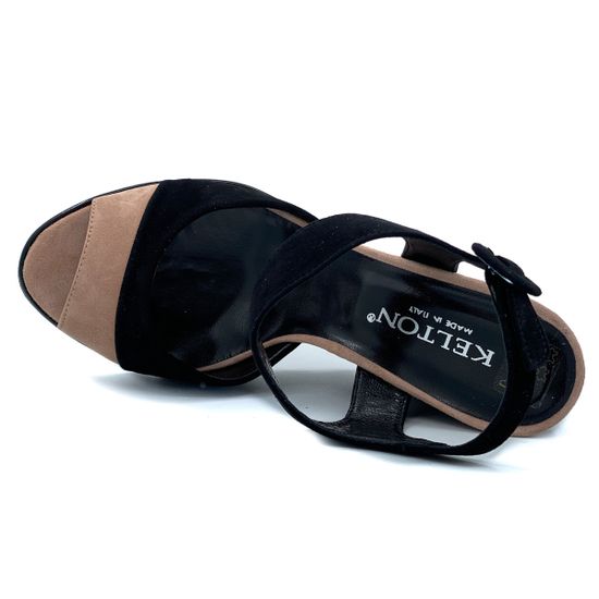 Босоножки Kelton черно-розовые замшевые - фото 5, 