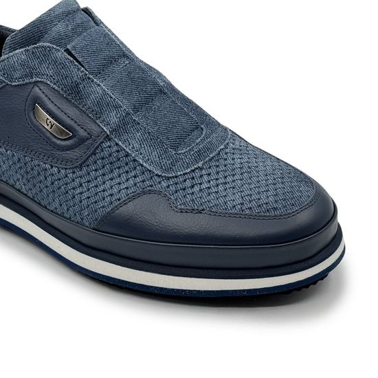 Кроссовки GIAMPIERONICOLA синие кожа/текстиль демисезонные - фото 6, M338168 GPN BLU