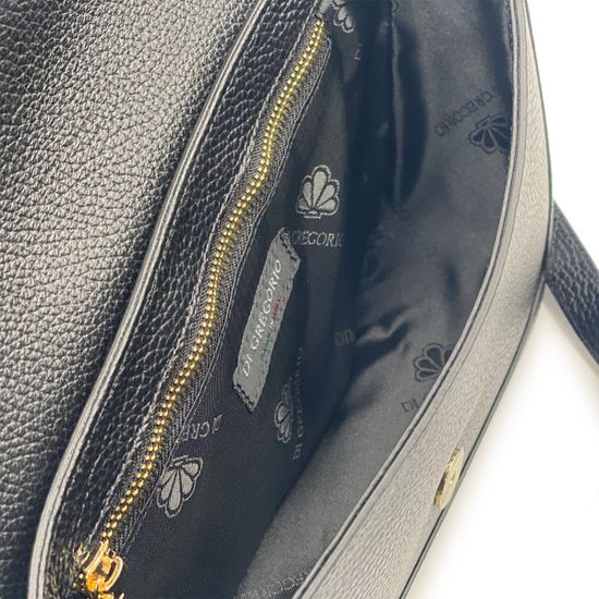 Сумка Di Gregorio кожаная черная - фото 5, 2186 DG NERO