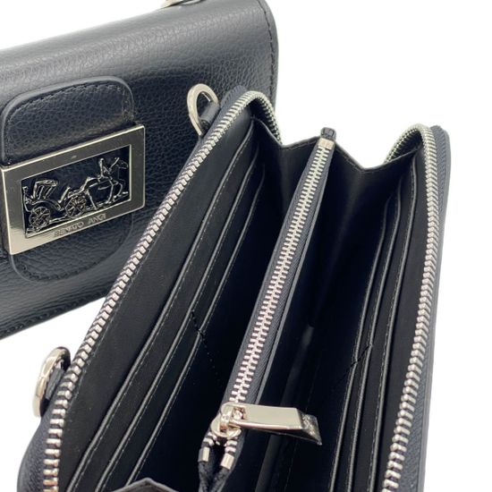 Клатч Renato Angi черный кожаный двойной - фото 4, 